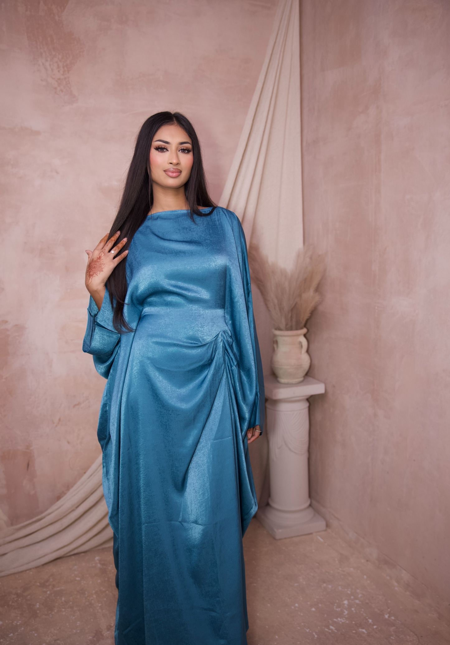 Pompeii Butterfly Abaya - Teal Blue