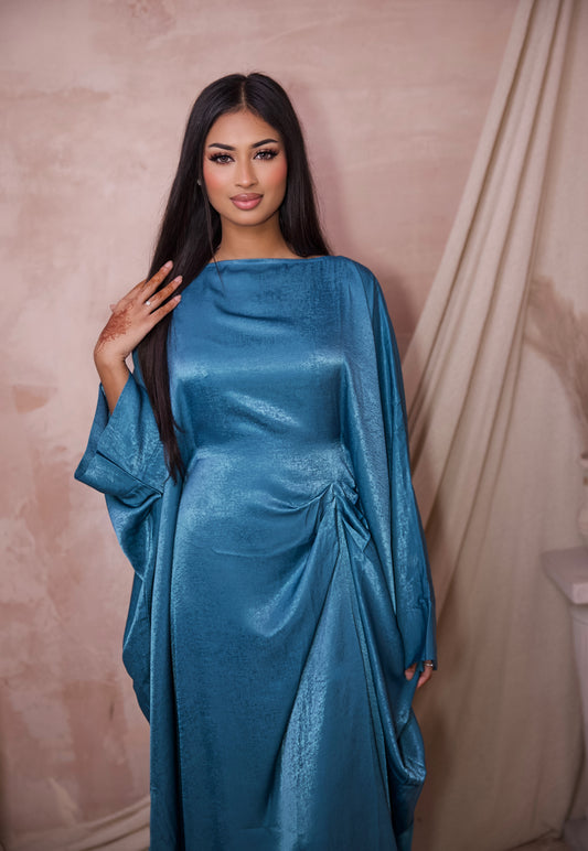 Pompeii Butterfly Abaya - Teal Blue