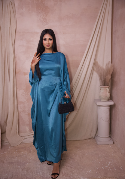 Pompeii Butterfly Abaya - Teal Blue